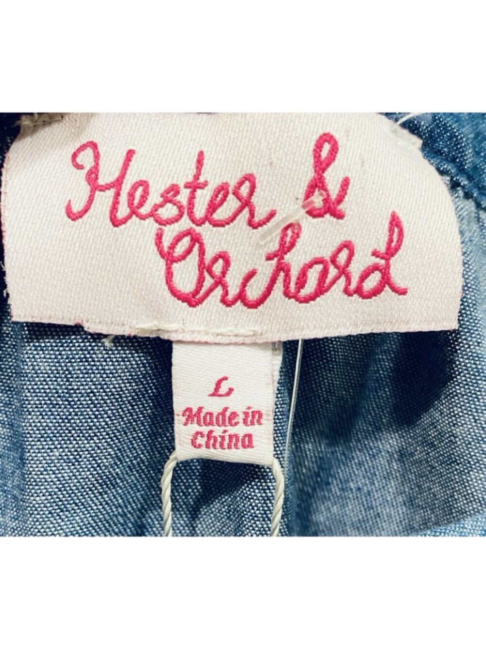 Hester and Orchard Top Womens Large Blue Chambray Bell Sleeve Cottagecore Boho - Picture 5 of 8